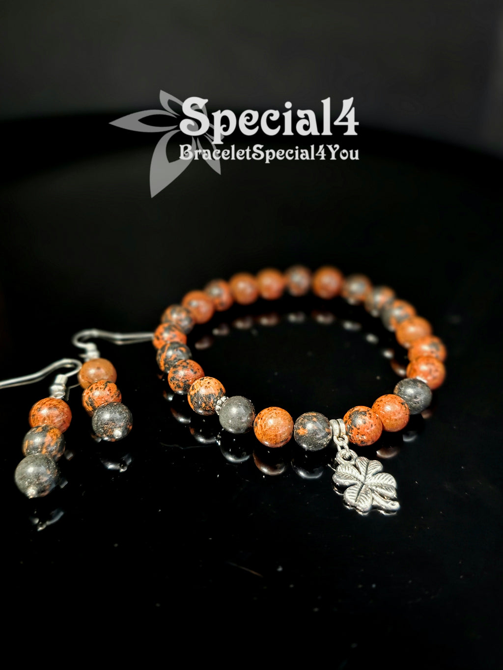 Mahogany Obsidian Lucky Charm Set