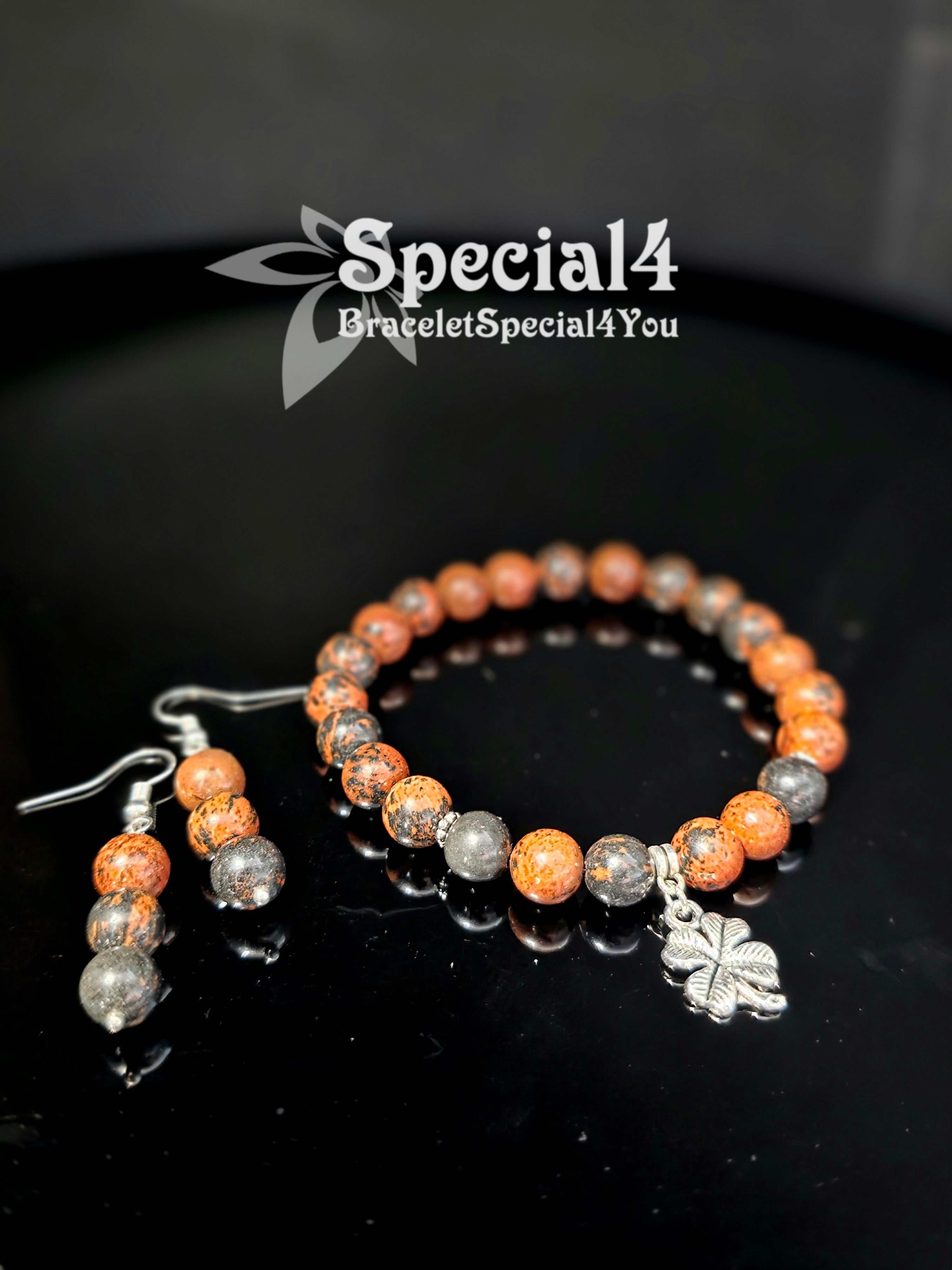 Mahogany Obsidian Lucky Charm Set